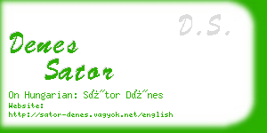 denes sator business card